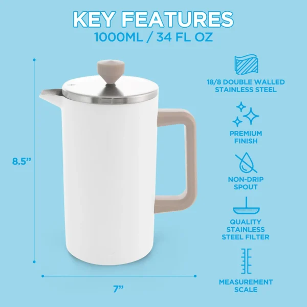 1000mL French Press (34 fl. oz) - Image 2